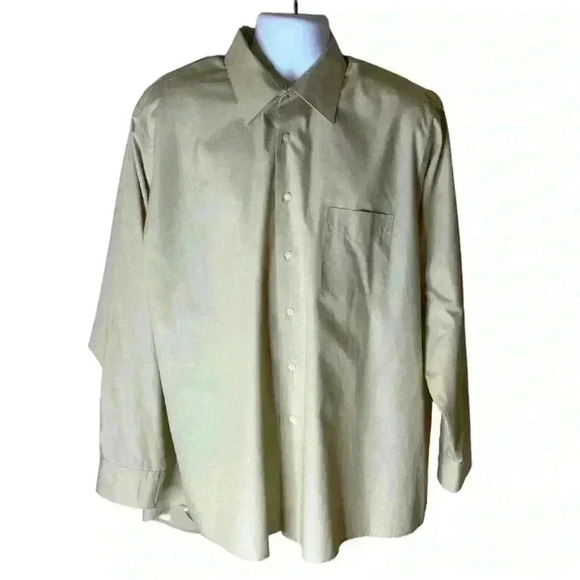 Van Heusen Dress Shirt Mens Size 18 XL Wrinkle Free Button Front Pocket Top - Picture 3 of 5